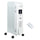Electric Space Heater, Freestanding 161 Sq. Ft. Heater with 3 Modes, Timer, and Remote, 1500 W, White
