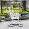 Porch Rocker Chair, 350 lbs. Wooden Outdoor Rocking Chair with High Back for Garden, Patio, Balcony, White
