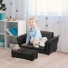Kids Sofa Set with Footstool for Toddlers and Babies, Black