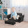 Kids Sofa Set with Footstool for Toddlers and Babies, Black