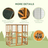 Outdoor Cat House Big Catio Wooden Feral Cat Shelter Enclosure with Large Spacious Interior, 6 High Ledges & Asphalt Roof, 71" L, Orange