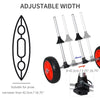 Universal Kayak Cart Trolley Trailer with Strong Aluminum Frame, Adjustable Width Crossbar, & Large Tires