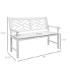 43.25" Outdoor Garden Bench, Wooden Bench, Poplar Slatted Frame Furniture for Patio, Park, Porch, Lawn, Yard, Deck, White