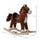 Kids Kids Ride on Rocking Horse Plush Toy with Realistic Sounds and Red Scarf, Gift For Kids Over 3 Years Old, Brown