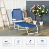 Folding Chaise Lounge, 4-Position Adjustable Lounge Chair with Armrests for Lawn, Patio, Beach, Deck, Blue