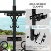 Patio Umbrella Holder Stand for Deck Railing, Umbrella Deck Mount Bracket with Adjustable Clamps, Black