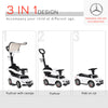 3 in 1 Ride on Push Car Sliding Walking Car for Toddlers Kids with Sun Canopy, Horn Sound, Safety Bar, Cup Holder for Boys Grils, White