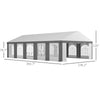 20' x 33' Heavy-Duty Large Wedding Tent, Outdoor Carport Garage Party Tent, Patio Gazebo Canopy with Sidewall, Gray