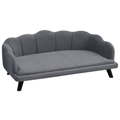 Large Dog Couch with Foam Cushioning, for Medium and Large Sized Dog With Extra Cushion Solid Wood Legs, Charcoal Gray