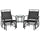 Outdoor Glider Chairs with Coffee Table, Patio 2-Seat Rocking Chair Swing with Breathable Sling for Backyard, Garden and Porch, Black