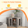 41" Corner Dog Crate Furniture, End Table Dog Kennel with Cushion for Medium-Sized Dog, Indoor Use,Dog Cage, Walnut