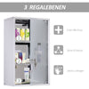 12" x 20" Lockable Medicine Cabinet, 3 Tier Stainless Steel Medical Wall Box with 2 Keys and Shelves for Bathroom