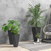 Indoor Outdoor Planters Set of 3 MgO Tall Planters Stackable Flower Pots with Drainage Holes for Garden Balcony Black