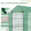 7' x 5' x 6'  2-Tier Shelf Greenhouse with Door, Windows, PE Cover, Steel Frame for Outdoor Garden Plant & Plant Use, Green