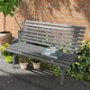 Outdoor Bench Patio Bench, Aluminum Lightweight Park Bench with Slatted Seat for Lawn, Park, Deck, Gray