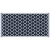 Reversible Outdoor RV Rug, 9' x 18' Patio Floor Mat, Plastic Straw Rug for Backyard, Deck, Picnic, Beach, Camping, Blue & White