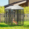 6' x 4' Dog Playpen, Outdoor Puppy Exercise Pen with Water-resistant UV Protection Canopy, Dog Run Enclosure for Large & Medium Dogs, Black