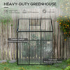 6' x 4' Walk-in Polycarbonate Greenhouse Lean-to Aluminum Green House with Rain Gutter and Foundation, Black