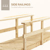 7' Garden Bridge Wooden Footbridge for Backyard Ponds, Creeks, Streams, Natural