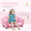Kids Sofa Set with Footstool for Toddlers and Babies, Pink