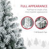 7.5' Artificial Snow Christmas Trees with Frosted Branches, Warm White or Colorful LED Lights, Steel Base