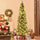 7.5ft Pre-Lit Snow-Dipped Artificial Christmas Tree with Realistic Branches, 350 LED Lights, Pine Cones, Red Berries and 1075 Tips