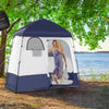 Pop Up Shower Tent w/ Two Rooms, Shower Bag, Floor and Carrying Bag, Portable Privacy Shelter, Instant Changing Room for 2 Person, Blue