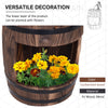 2-Tier Wooden Water Pump Fountain for Fun Garden Decor with Planting Flower Box Base & a Durable Sturdy Design