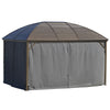 10' x 13' Hardtop Gazebo with Curtains, Netting, Pavilion with Steel Roof Ceiling Hook for Garden Patio, Gray