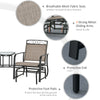 Outdoor Glider Chairs with Coffee Table, Patio 2-Seat Rocking Chair Swing with Breathable Sling for Backyard, Garden and Porch, Brown