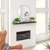 48" Fireplace Mantel, Floating Farmhouse Solid Fir Wood Shelf, Handmade Heavy Duty Wall Mounted Shelf, with Metal Bracket, Walnut Brown