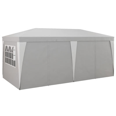 20'x10' Pop Up Canopy with Removable Sidewalls, Windows, Height Adjustable Ez Up Canopy for Outdoor Events, Party, Gray