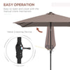 9' x 7' Outdoor Patio Solar Umbrella with Crank, Solar LED Lights, Tilting, Push-Button for Deck, Pool and Lawn, Tan