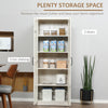 63" 2-Door Kitchen Pantry Storage Cabinet with 5-tier Shelving and 2 Adjustable Shelves for Dining Room, Antique White