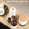 Modern Rolling Kitchen Island Cart with Drawers, Natural Wood Top, Towel Rack, Door Storage Cabinet,  Black