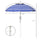 5.7' Beach Umbrella for Travel with Tilt, Adjustable Height, 2 Cup Holders, Hook, Vent, Ruffles, Blue White Stripe