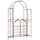 7' Garden Arbor, Garden Arch Metal with Gate, Latching Doors, Shelves for Climbing Vines, for Wedding, Bridal Party, Brown