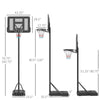 Portable Basketball Hoop, Height Adjustable Basketball Goal with 43.25" Backboard, Wheels & Fillable Base for Swimming Pool or Backyard, Black