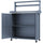 Outdoor Wooden Potting Bench with Storage Cabinet, Shelf, Galvanized Plated Tabletop for Backyard, Balcony, Gray