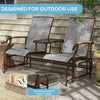 Outdoor 2-Person Glider Bench, Outside Swing Glider Chair Loveseat with Breathable Mesh, Table, Steel Frame