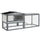 Large Rabbit Cage, Outdoor 61"L Guinea Pig Hutch w/ Run Feeding Trough Removable Tray Ramp Asphalt Roof, White