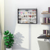 5-Tier Display Cabinet, Glass Display Case with 2 Doors and Adjustable Shelves for Living Room, Wall-Mounted, Black, White