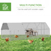 18.5' Metal Chicken Coop Run with Roof, Walk-In Chicken Coop Fence, Chicken House Chicken Cage Outdoor Chicken Pen Hen House, Silver