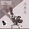 Heated Massage Office Chair with 4 Vibration Points, Heated Reclining PU Leather Computer Chair with Adjustable Height, Brown