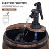 2-Tier Wooden Water Pump Fountain for Fun Garden Decor with Planting Flower Box Base & a Durable Sturdy Design