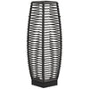Solar Floor Lamp, Outdoor Rattan Garden Lantern Pathway Light, Decorative Driveway Lighting with Auto On/Off LED Lights for Porch, Yard, Gray