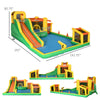 6 in 1 Inflatable Water Slide with Large Pool, Soccer Goal, Trampoline, Climbing Wall, Kids Bounce House with Blower & Bag, for 3-8 Years Old