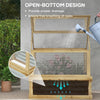 Raised Garden Flower Bed Kit with Greenhouse, Wooden Cold Frame Planter, 35.5" x 22.5" x 38.25", Natural