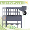 41" Raised Garden Bed Mobile Elevated Wooden Planter Box Stand with Wheels, Trellis and Storage Shelf, Gray