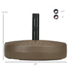 Umbrella Stand for 1.5" or 2" Umbrella Poles, Round Fillable Umbrella Base for Outdoor, Lawn, Deck, Brown